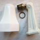 Art Deco bathroom wall lamp in white porcelain and tulip in white opaline