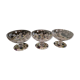 3 Art Deco Champagne Coupes in Engraved Crystal with Daisies