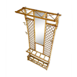 Wall-mounted coat rack with mirror and umbrella stand, 1950s-60s
