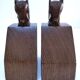 Pair of stylized elephant bookends in solid wood