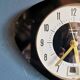 Vintage formica clock silent trapezoid wall clock "Black transistor star"
