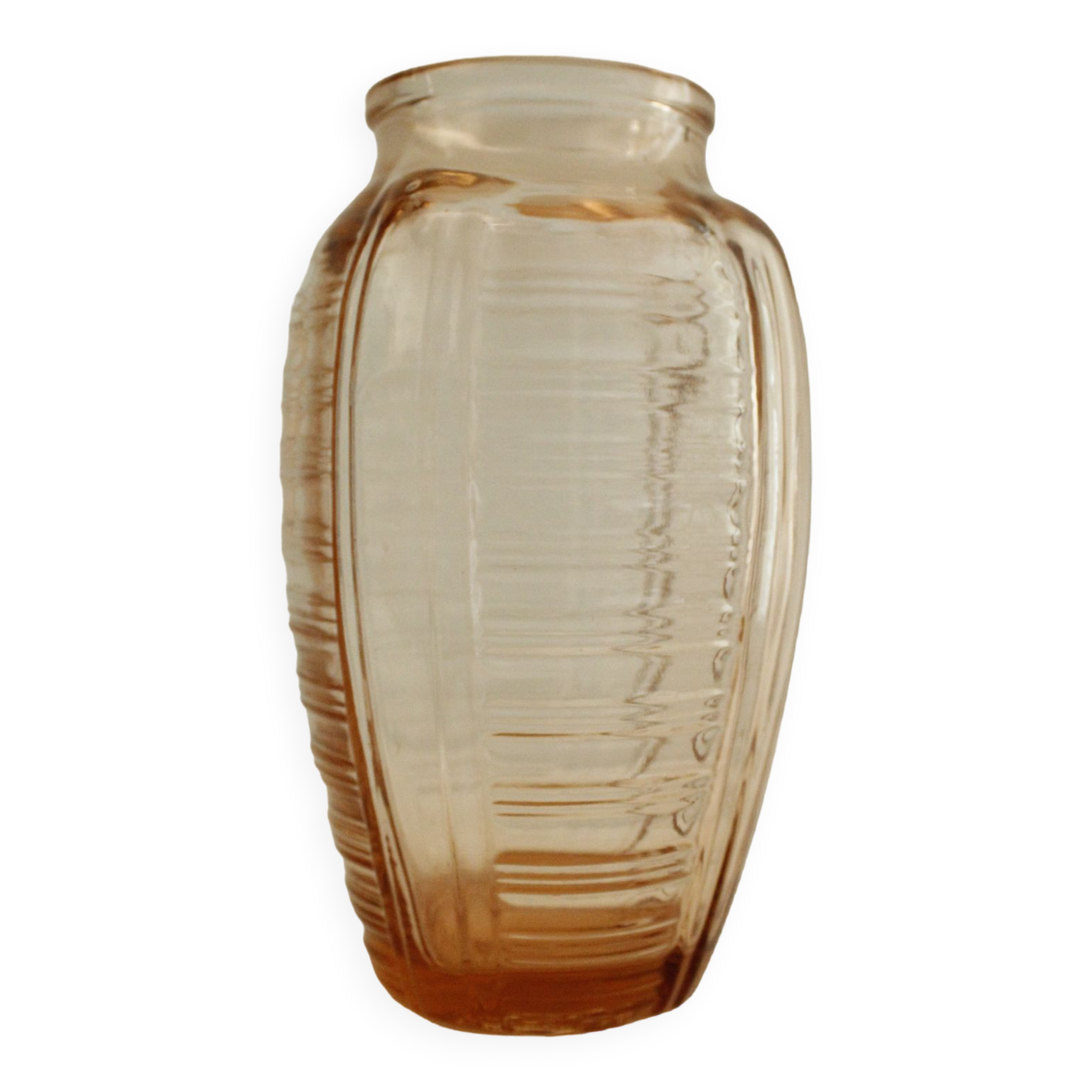 Art Deco vase pink glass