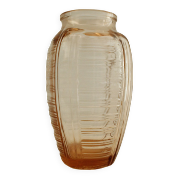 Vase art déco verre rose