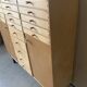 Vintage 20-drawer craft cabinet, 1960s in raw wood