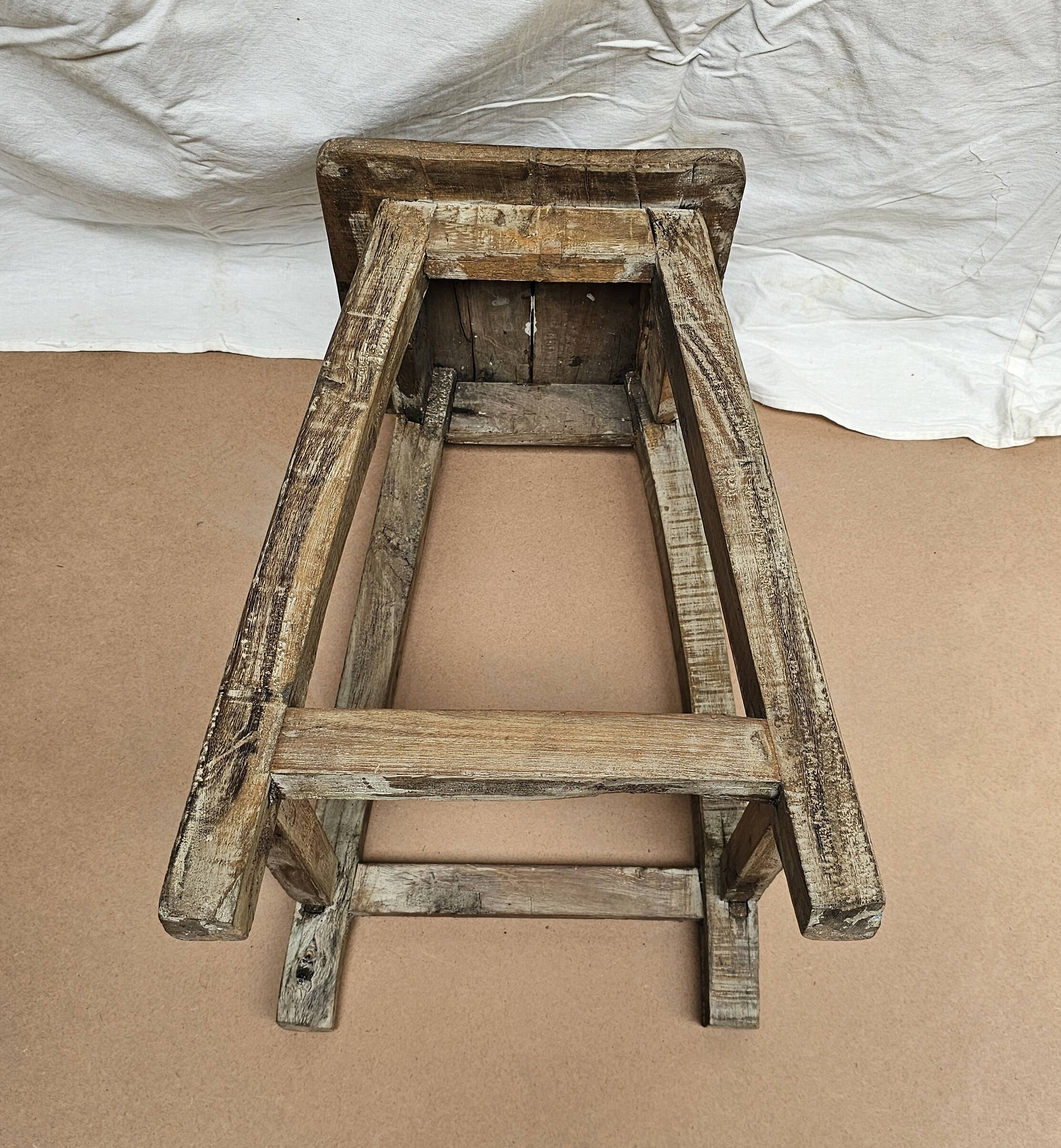 Burmese teak workshop stool