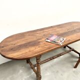 Grande table ancienne ovale en chêne massif – Circa 1900