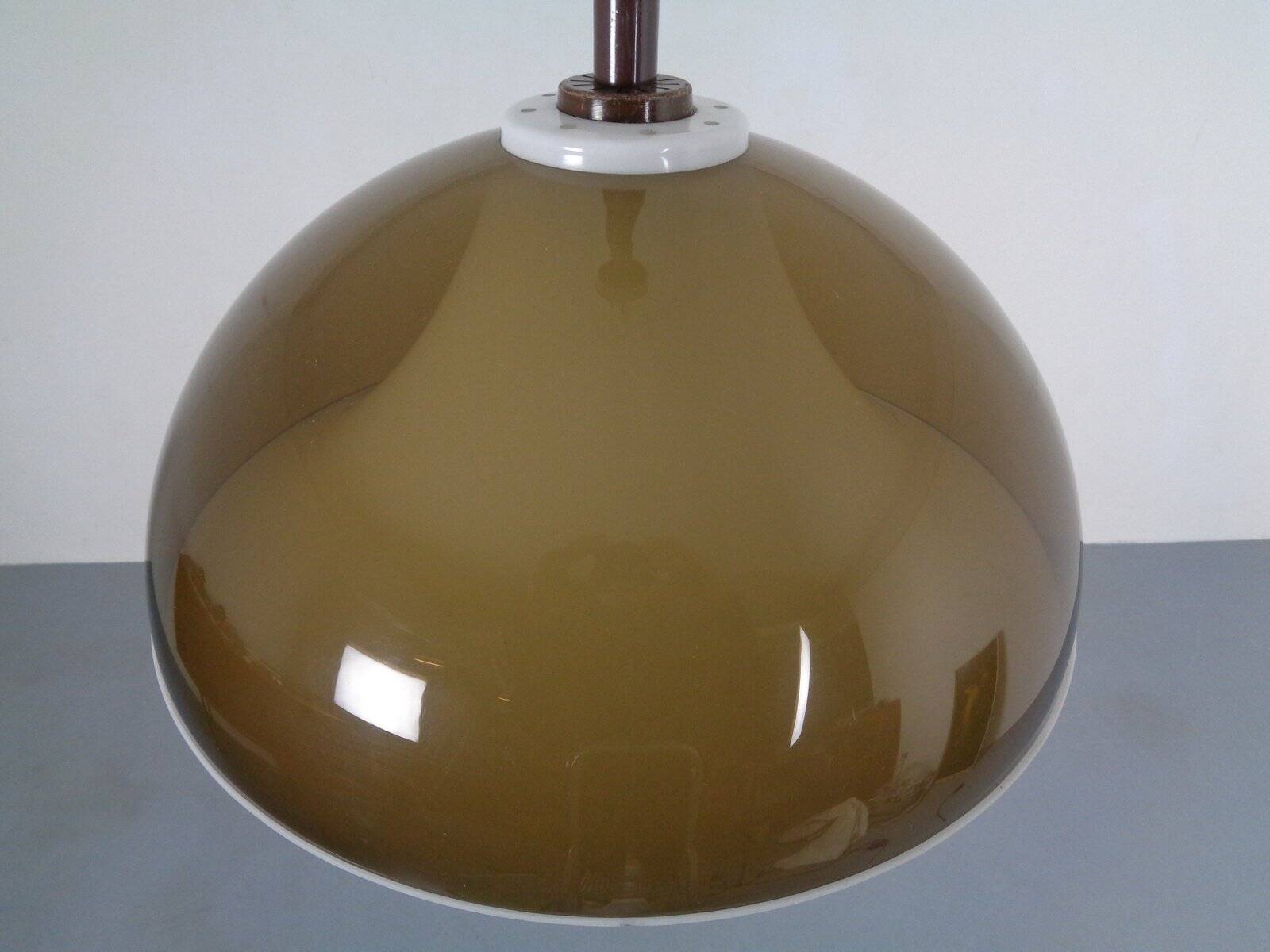 Ceiling lamp in brown and white plastic from Stilux Milano, 1960s