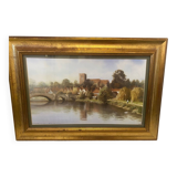 Paysage fluvial original signé impression sur toile par duncan palmar