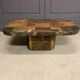 Vintage coffee table, slate in bronze and copper colours, 1960s/70s