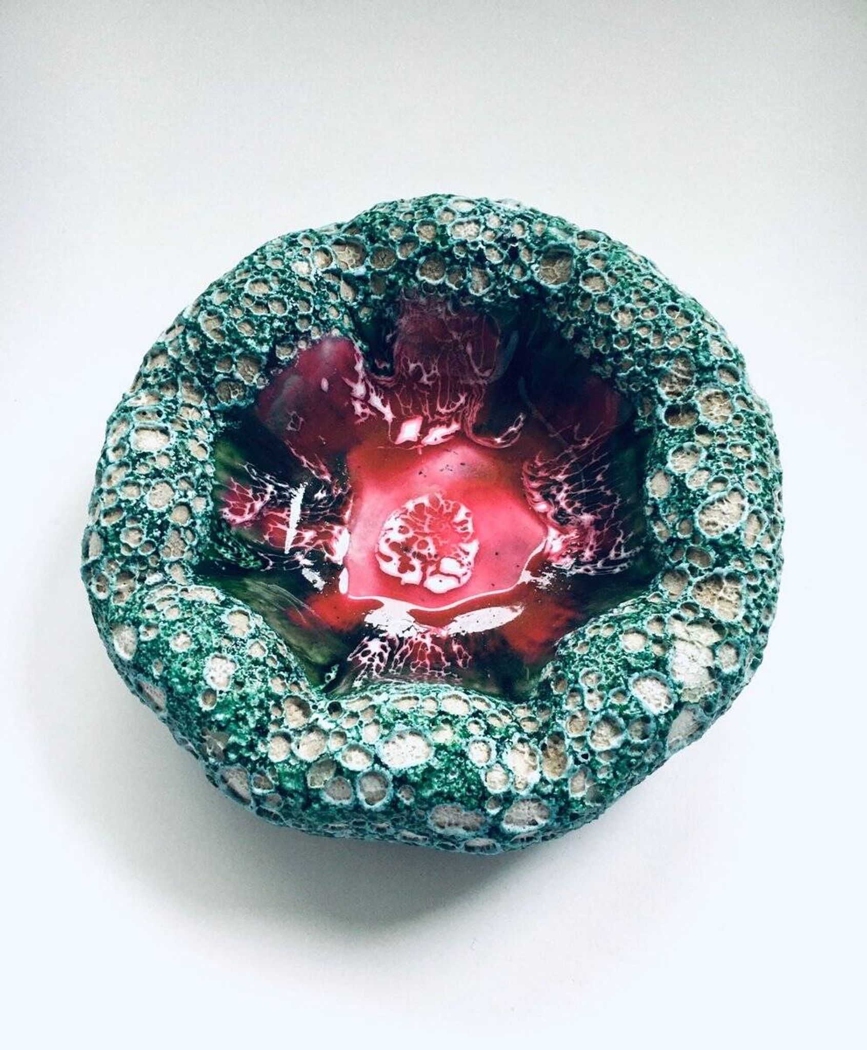 Mid-Century Italian Modern Art Pottery Bowl with Ocean Coral Structure, 1960s
