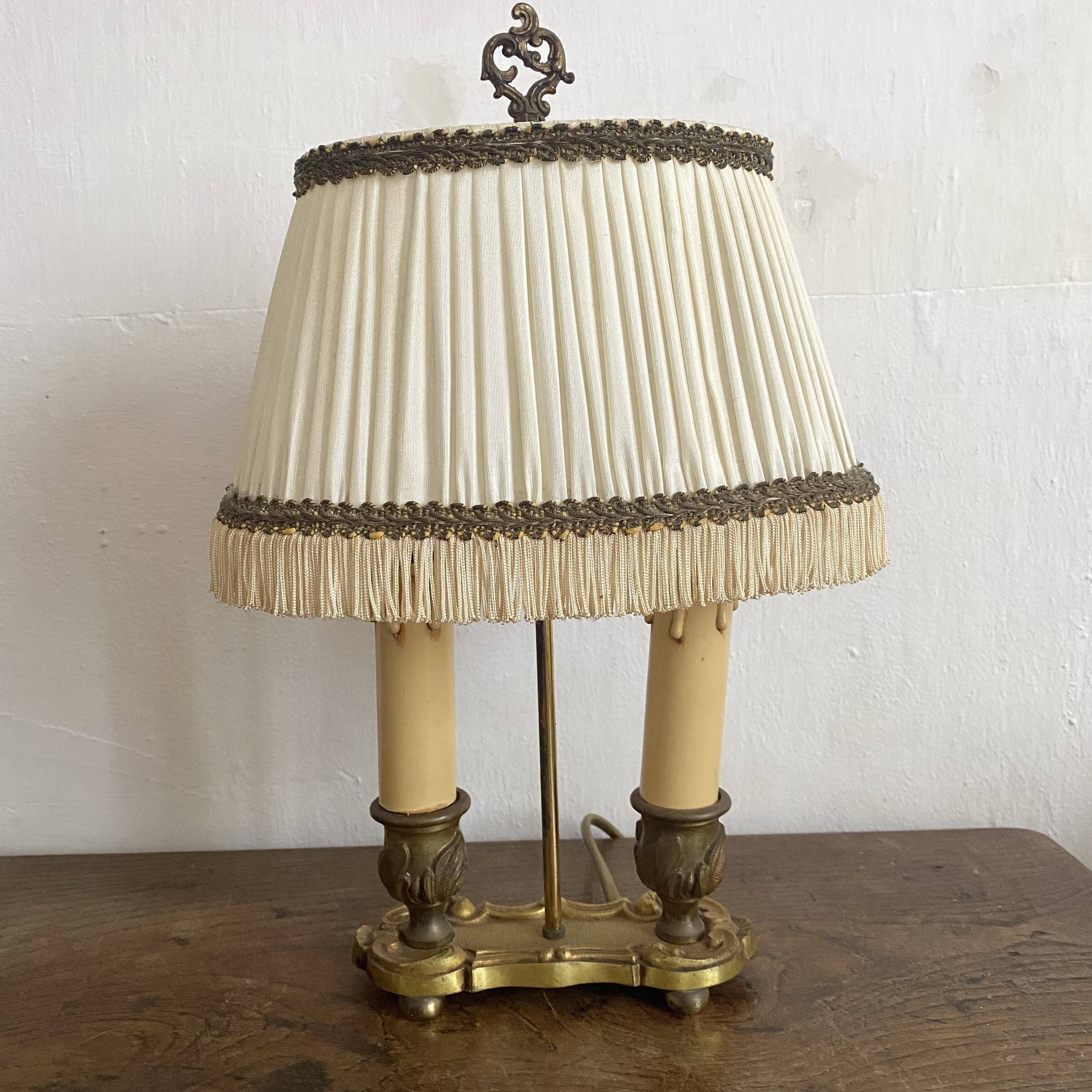 2-light brass hot water bottle lamp