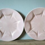 Set of 2 vintage speckled pink plates