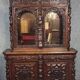 Two-part Italian Renaissance style buffet in solid oak