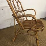 Set of 4 rattan armchairs