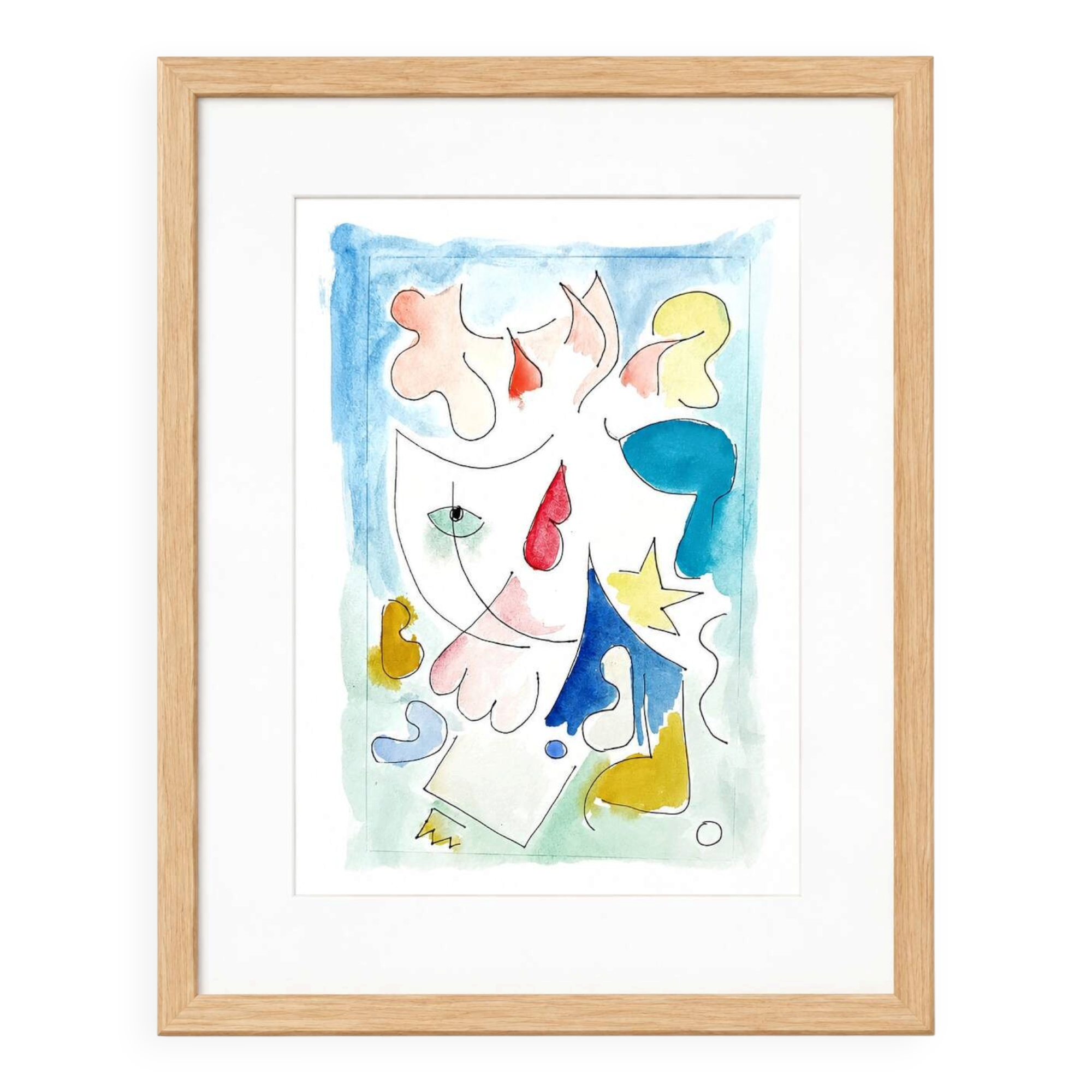 Peinture abstraite originale – composition poétique – 24 x 34 cm
