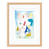 Original abstract painting – poetic composition – 24 x 34 cm