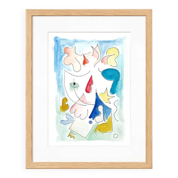 Peinture abstraite originale – composition poétique – 24 x 34 cm