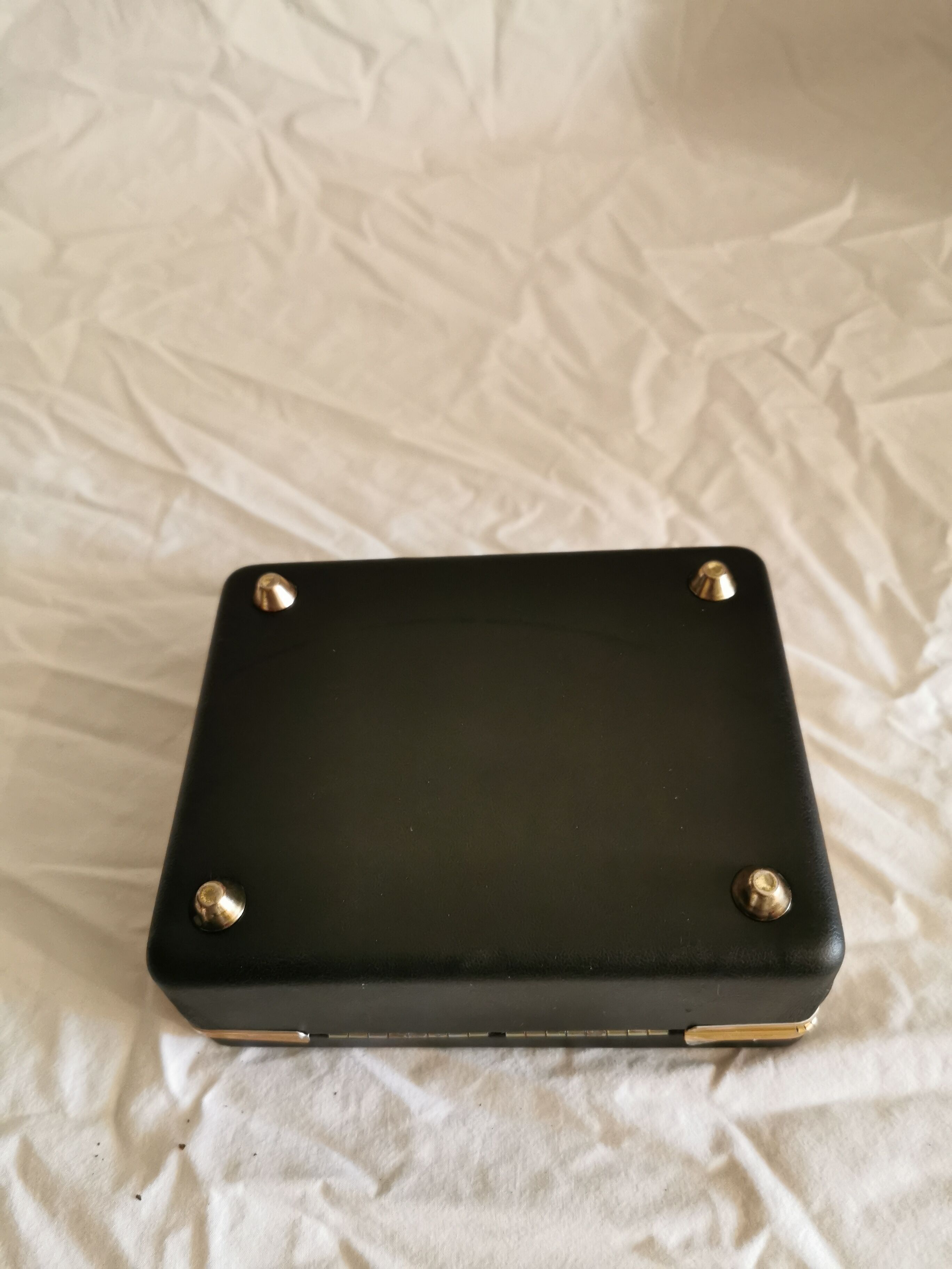 Black leather faux leather box