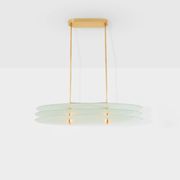 Ceiling light by Roberto Volonterio and Cesare Benedetti, brass and glass, 1980.