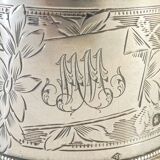 Solid silver towel round late 19th