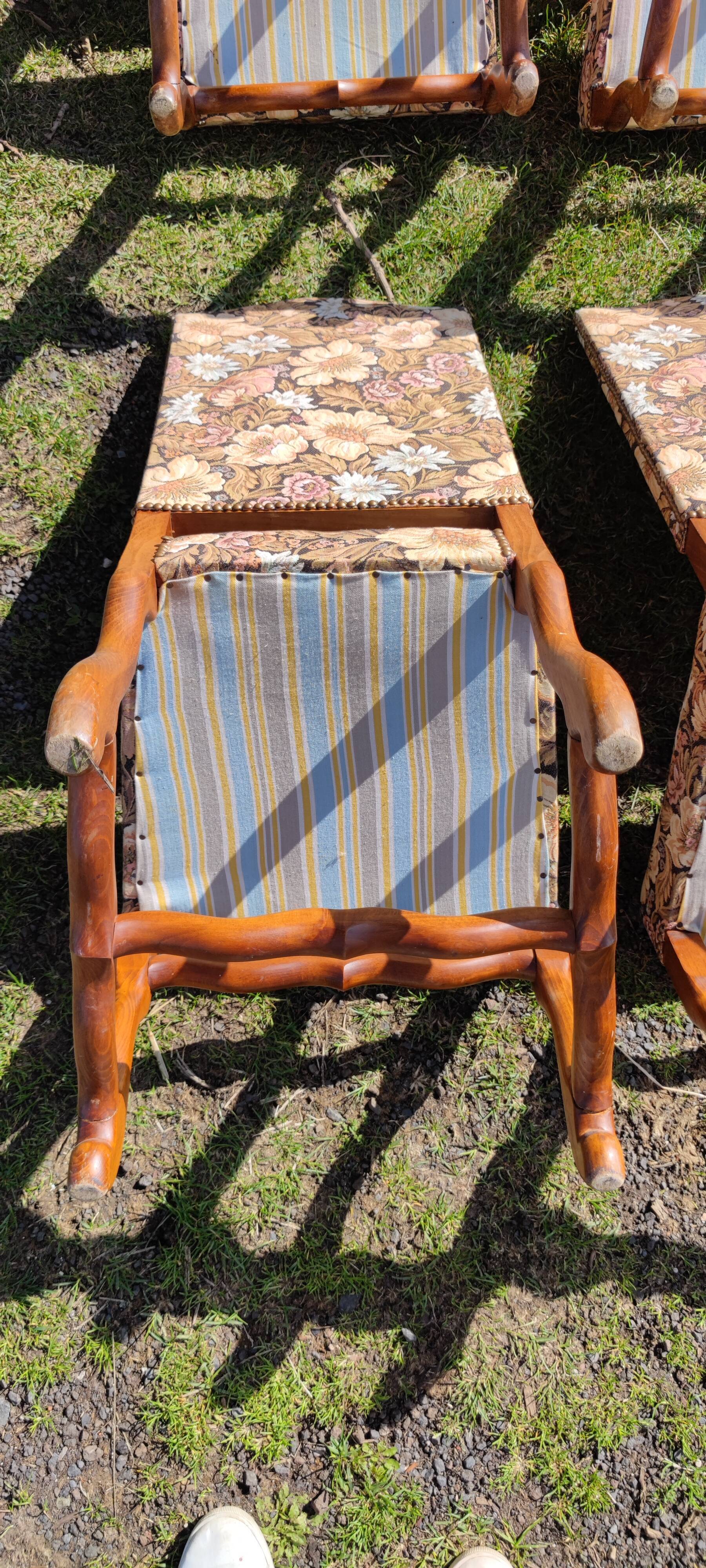 6 Louis XIV chairs in beech