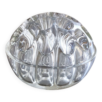 Art Deco style thick glass ball flower vase