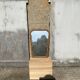 Antique mirror in rattan and wood shape mirror vintage braided wicker