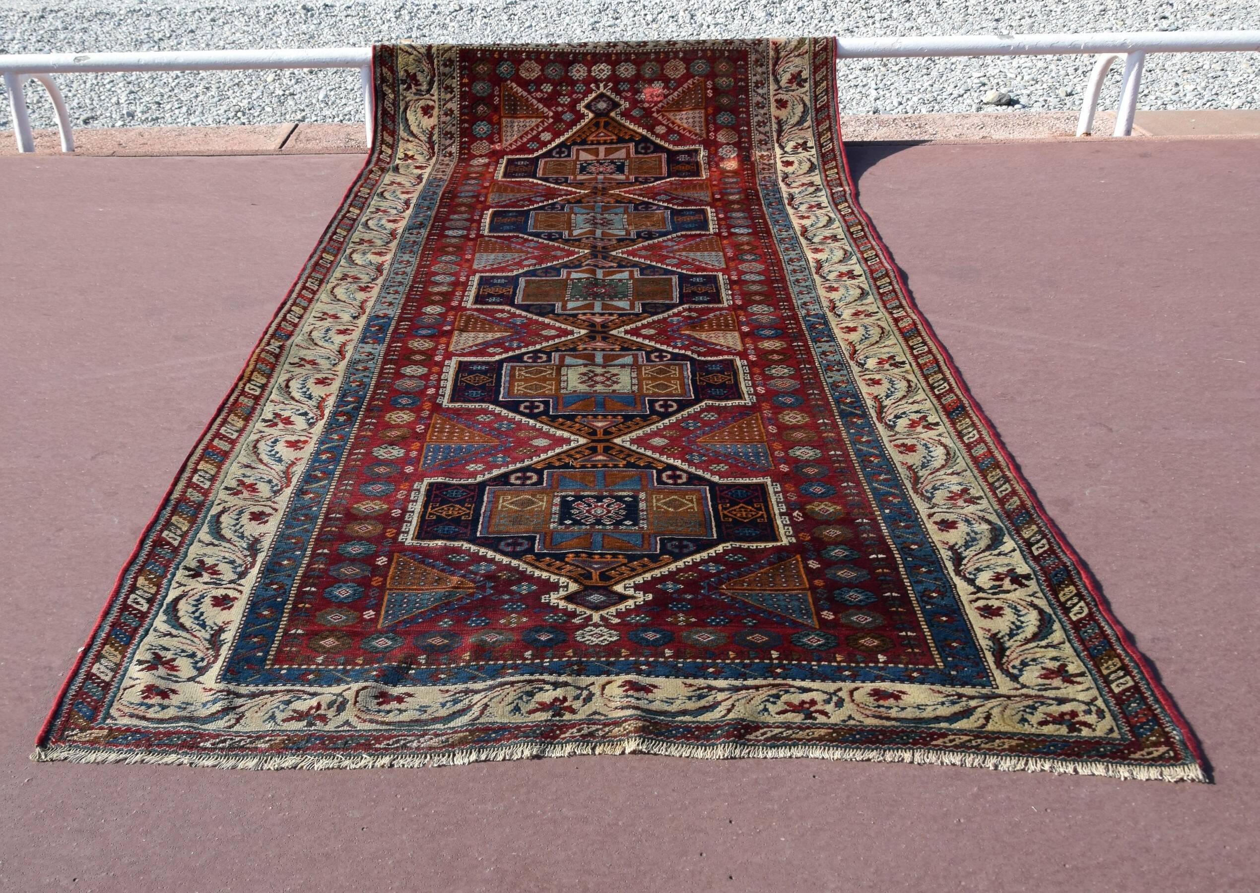 Very Old Turkish Rug, Kurdish Tribe: 1.58 X 3.35 Meters