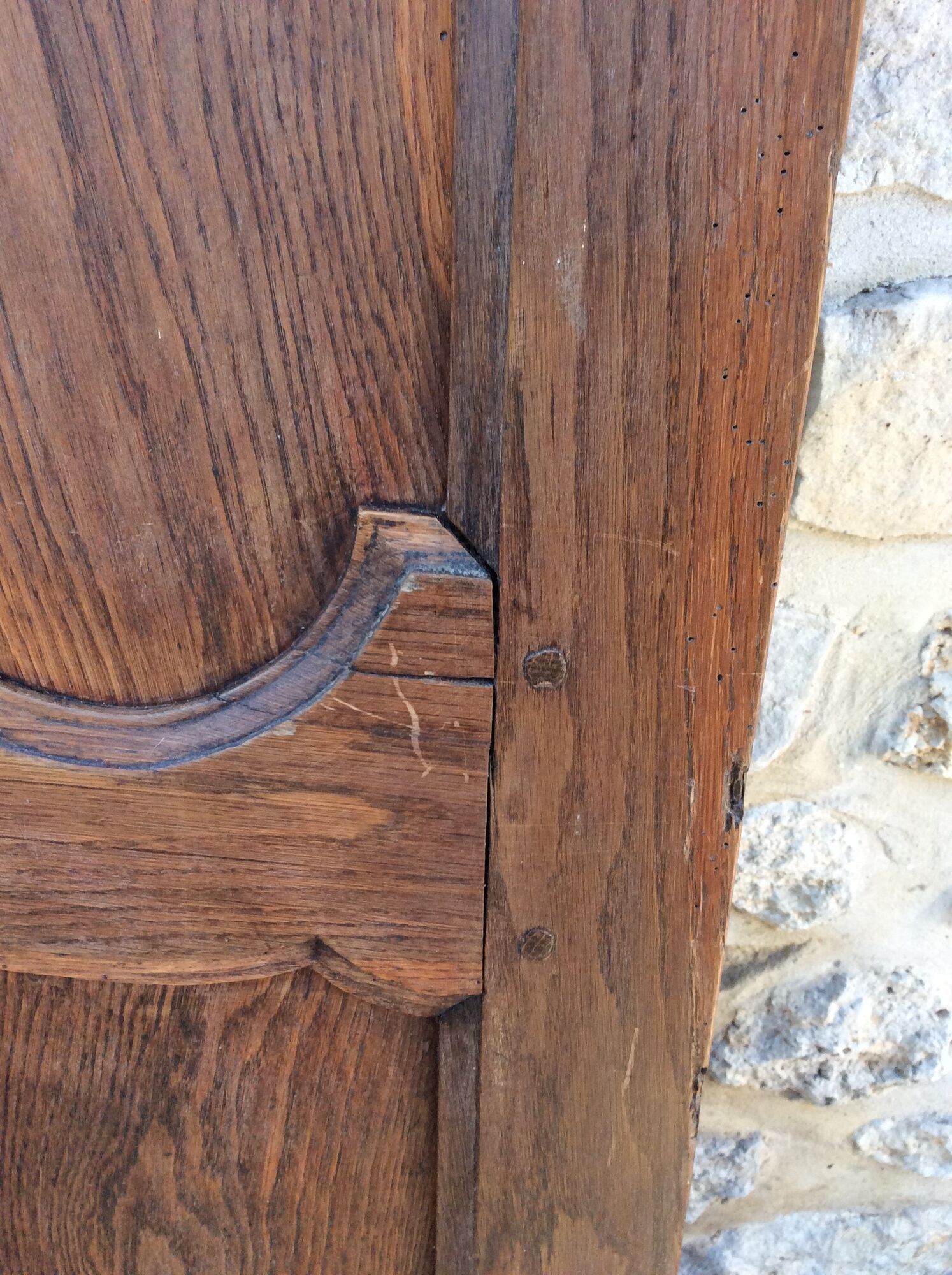 Paire de portes d'armoire ancienne en bois
