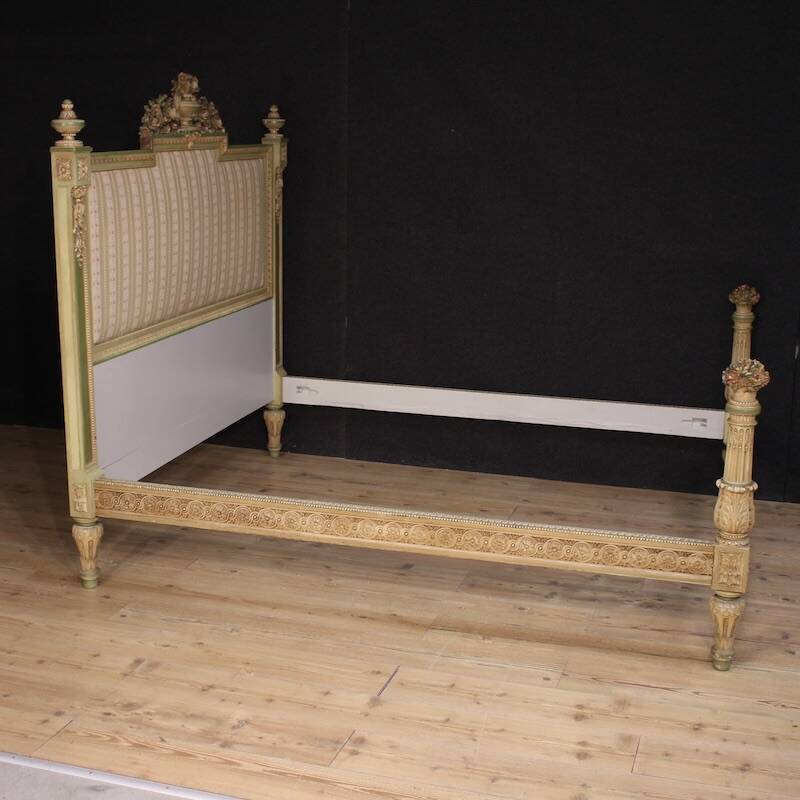 Lacquered Italian double bed in the Louis XVI style from the 20th century