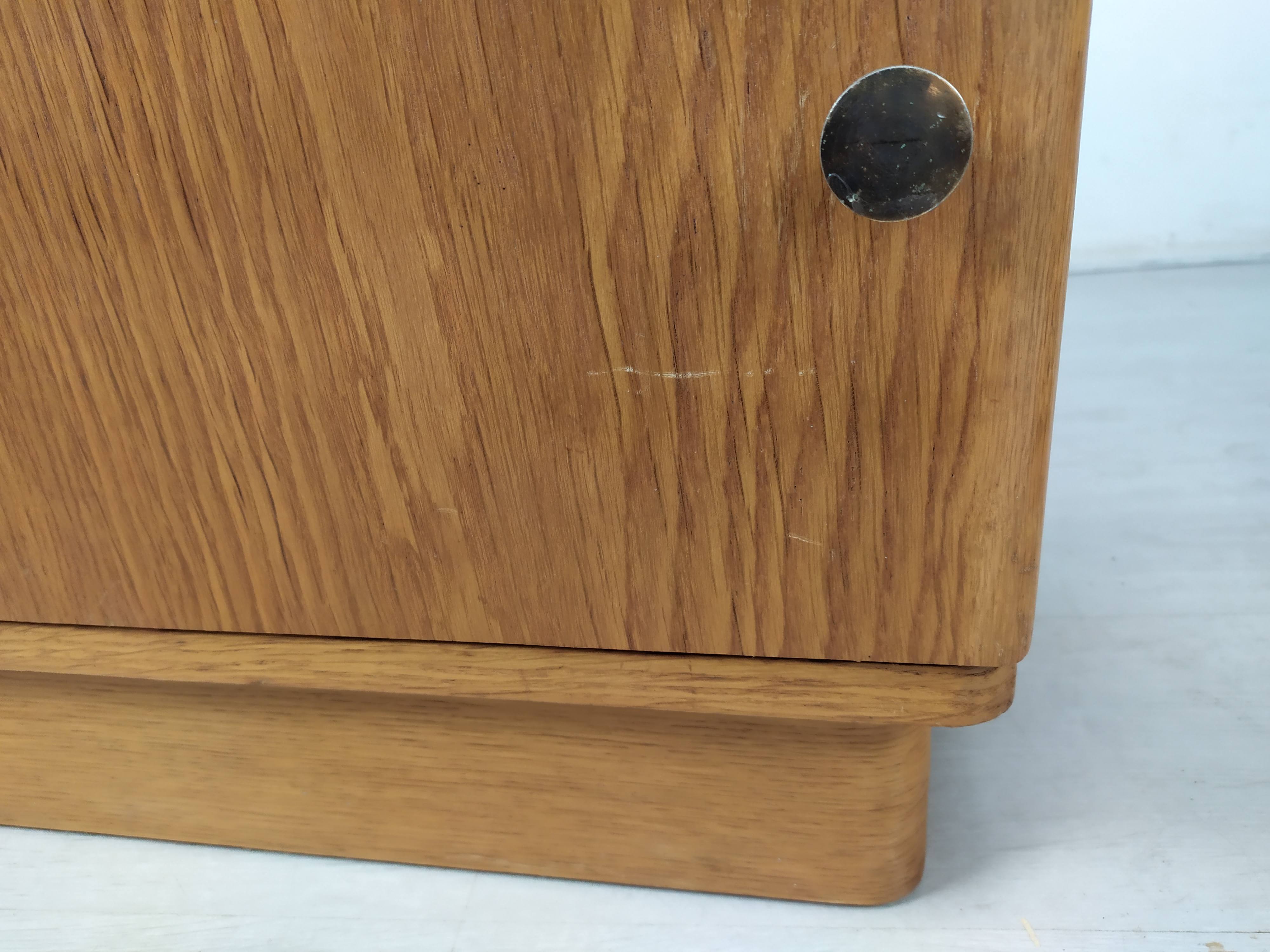 Pair of vintage oak bedside tables
