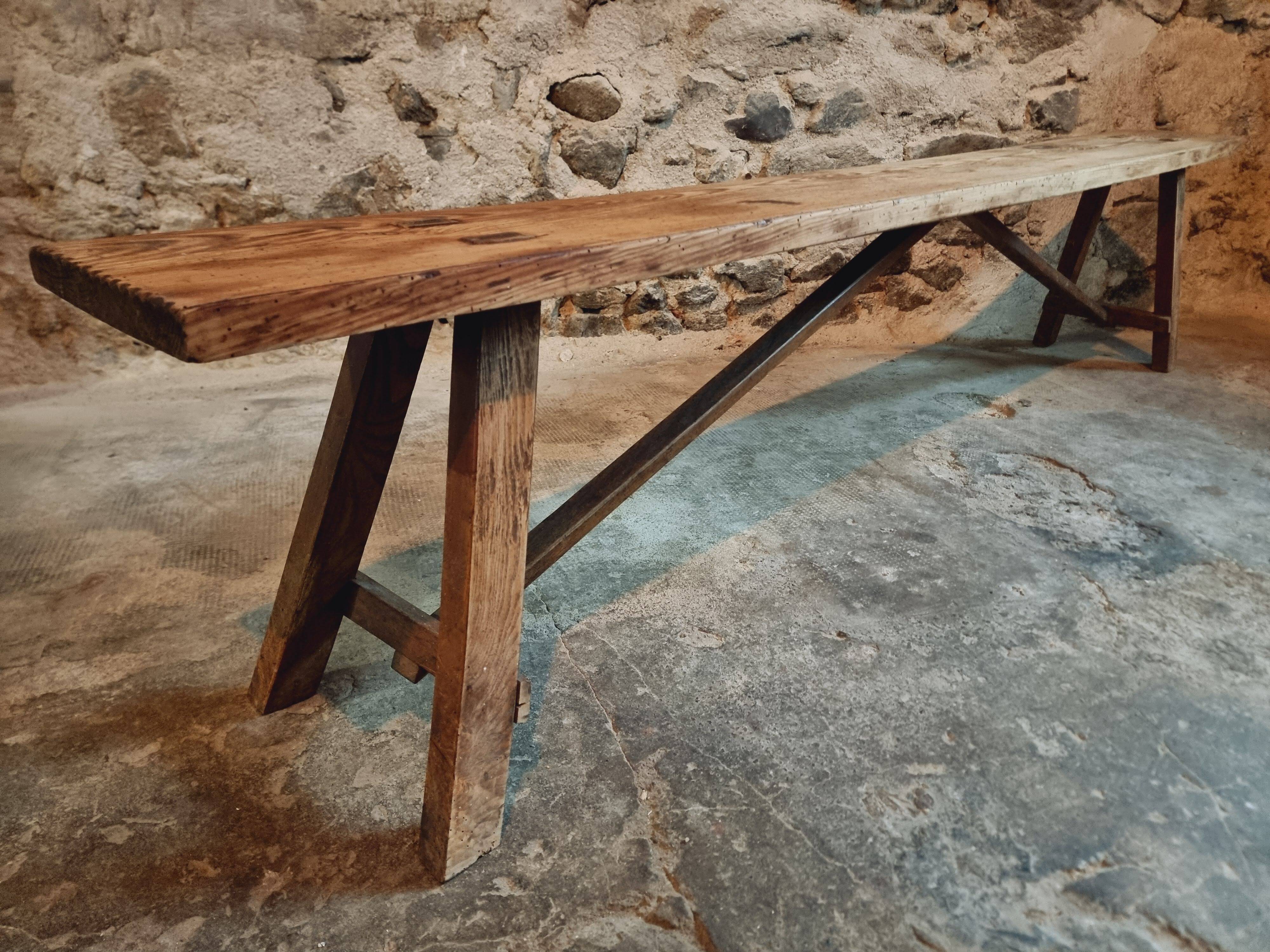 Banc Ancien Rustique en Bois | Style Ferme & Campagne