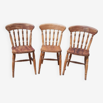 3 american wooden chairs
