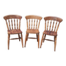 3 chaises américaines bois