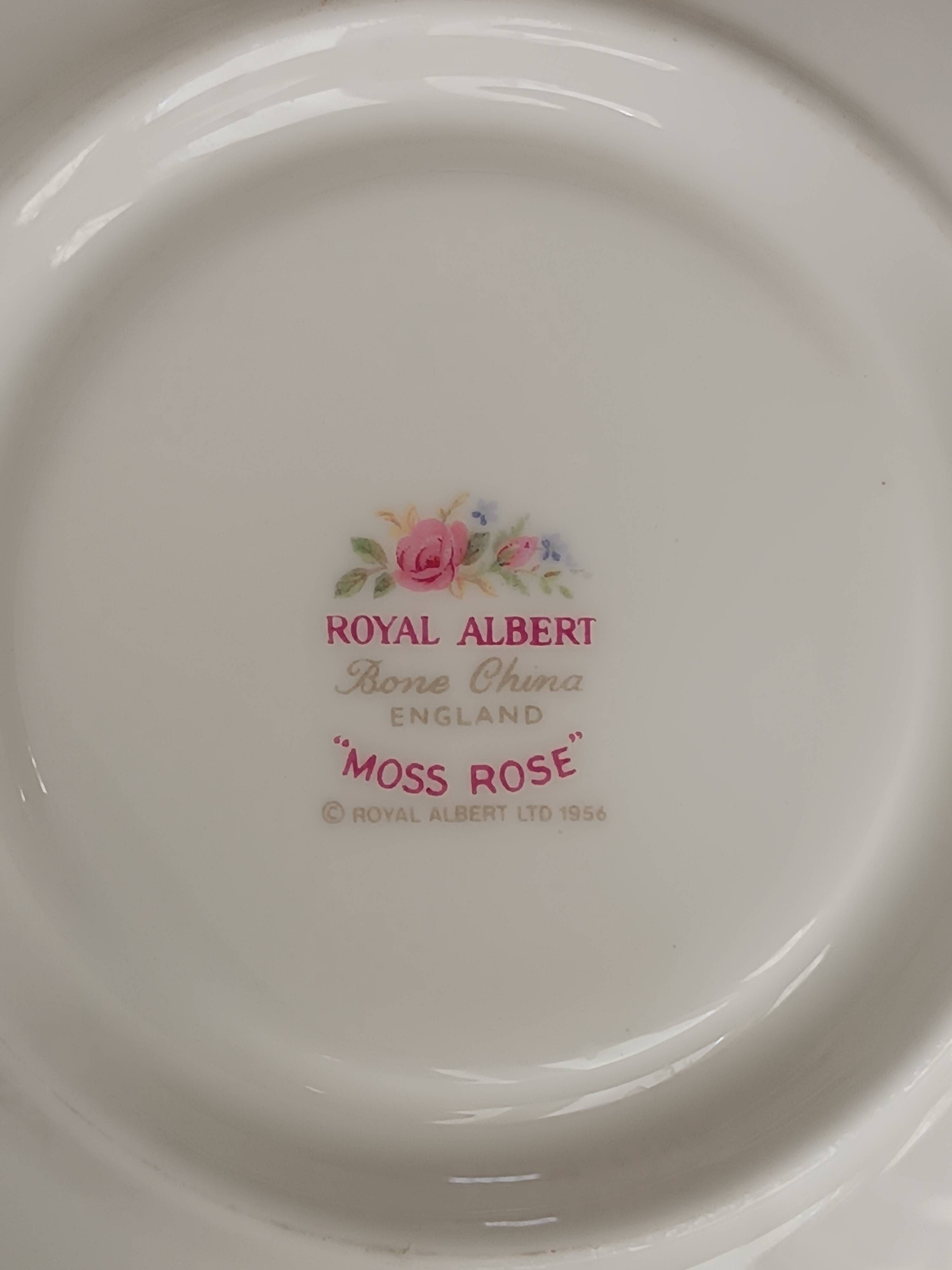 Royal Albert English porcelain set of 2 cups, saucers, and milk jug.