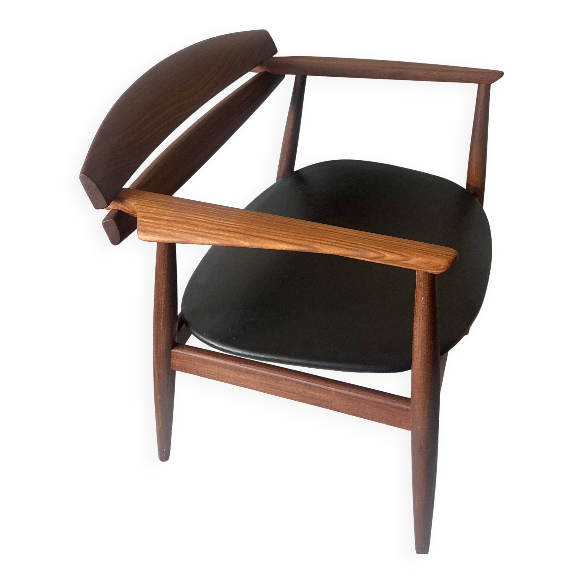 Fauteuil de bureau danois en teck