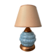 Bedside lamp in clichy glass and blue and white brass