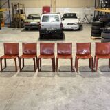 Cassina 6x Cab 412 burgundy by Mario Bellini NP : 9000€