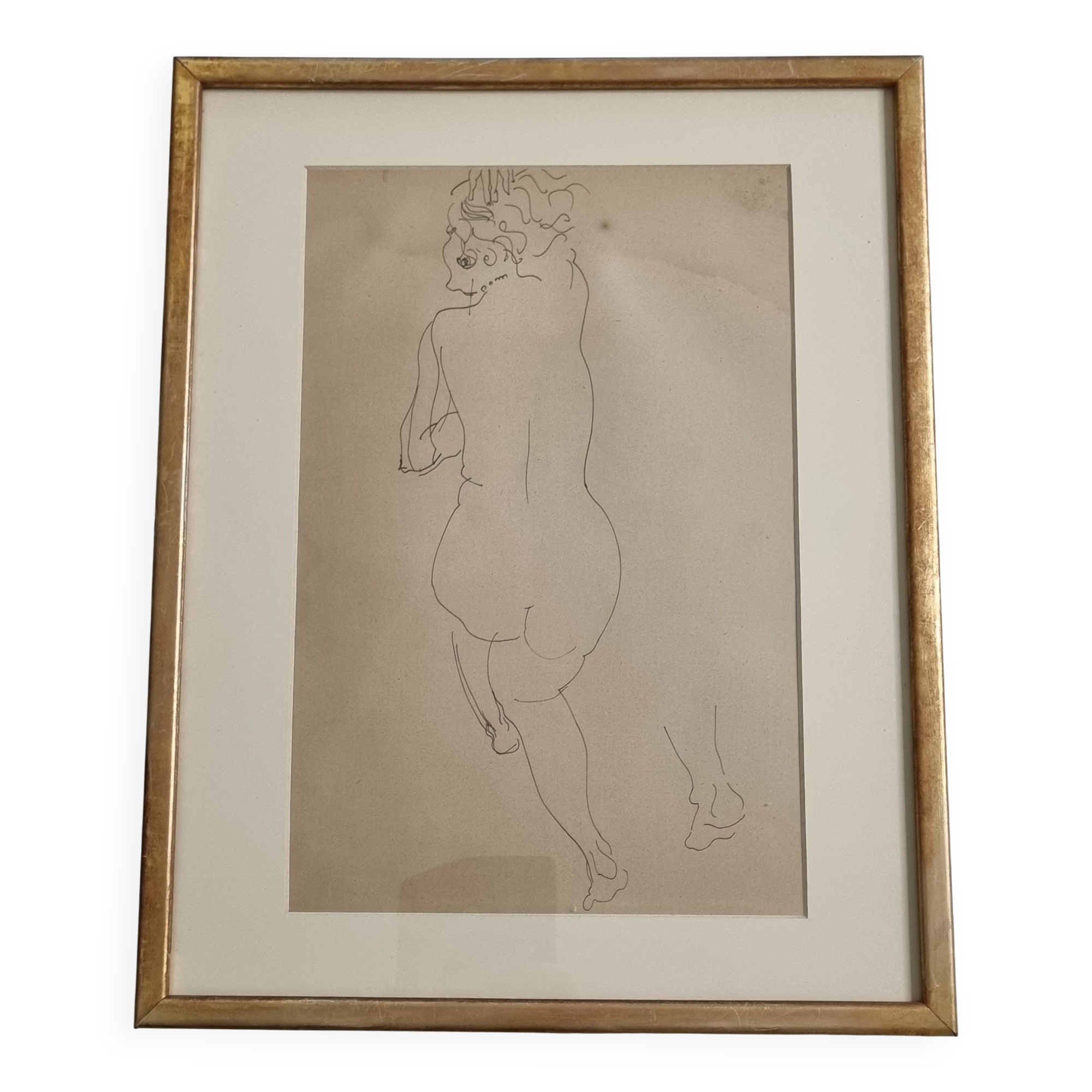 Héliogravure after Raoul Dufy study of a nude. Old print, 43x34 cm.