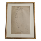 Héliogravure after Raoul Dufy study of a nude. Old print, 43x34 cm.