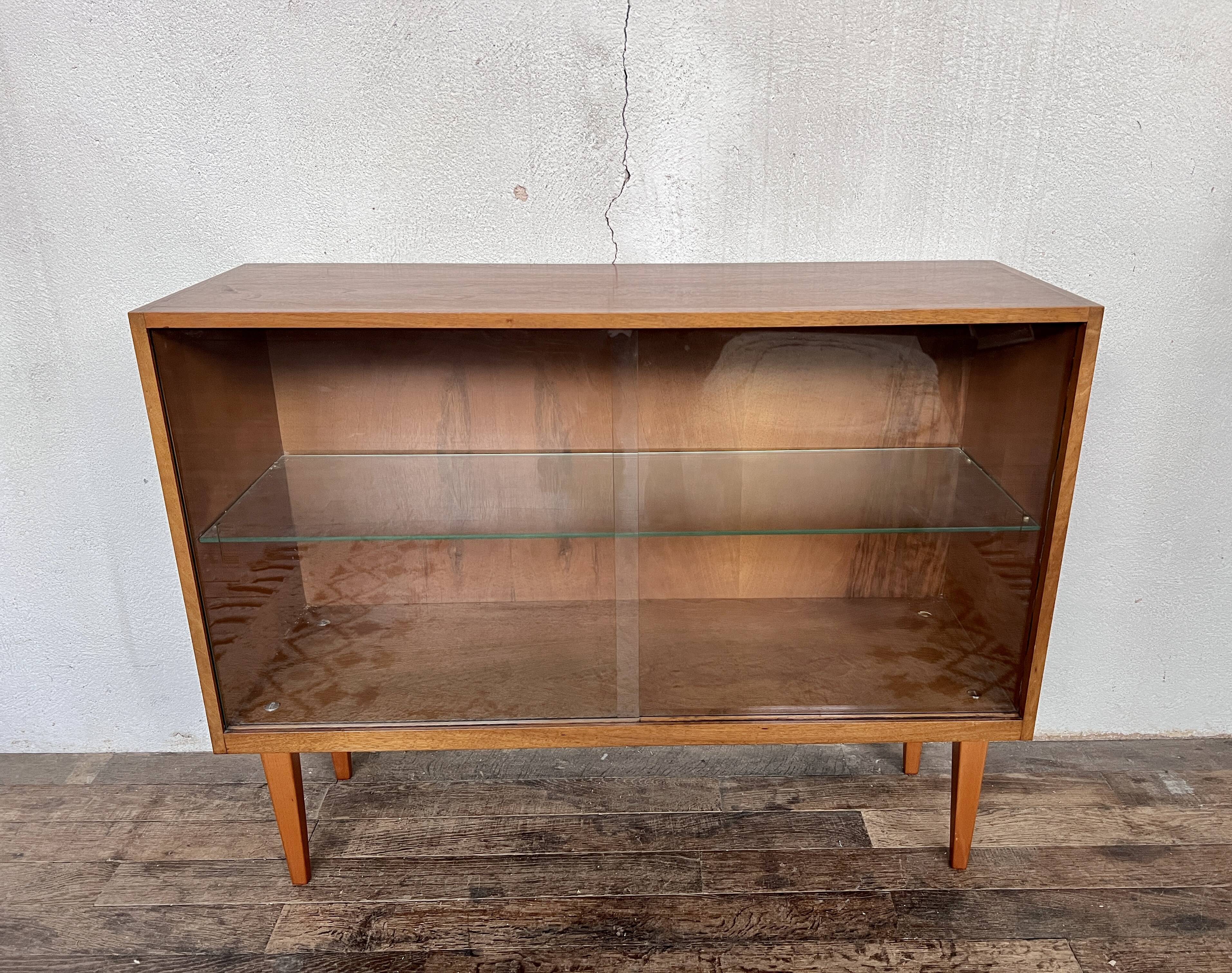 Vintage oak bookcase shelf 1950