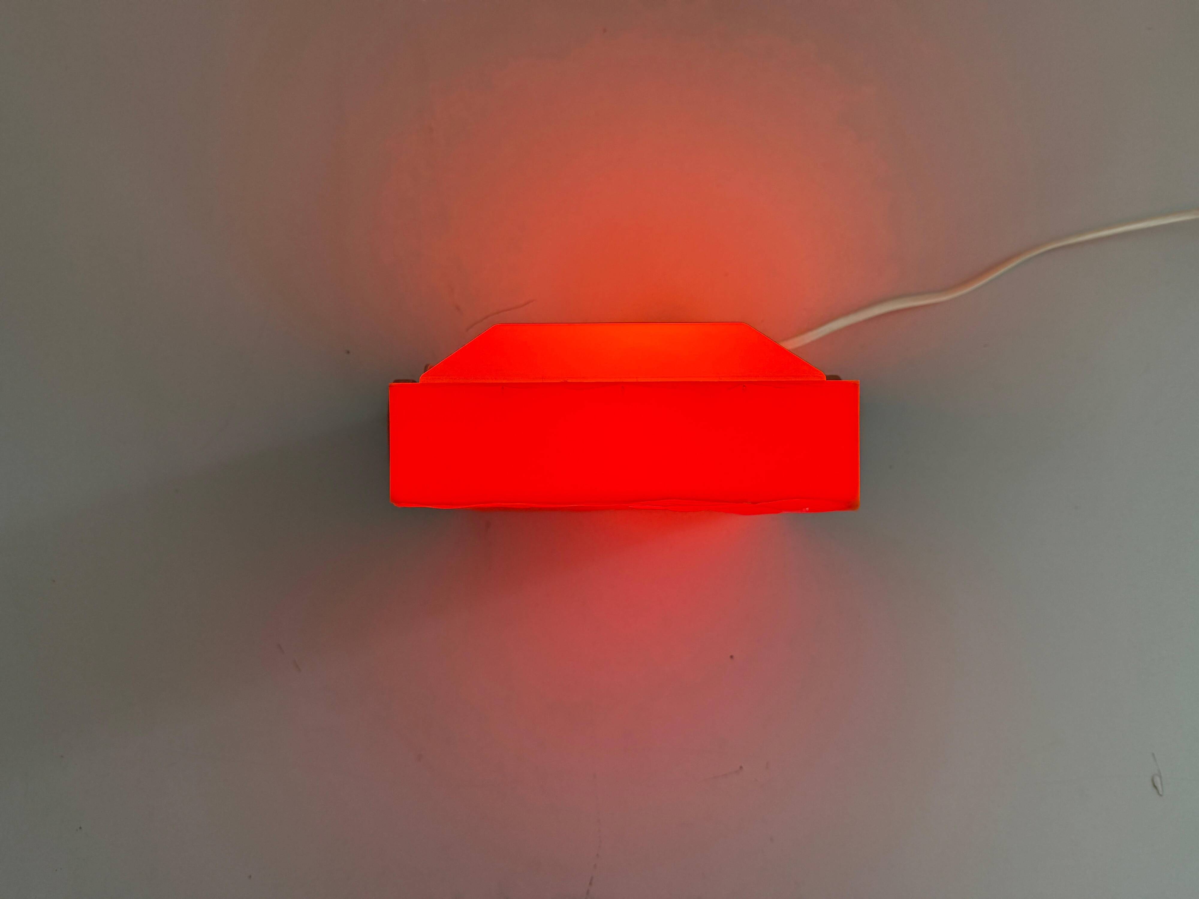 Orange Pop Art ambient night lamp in plexiglass by Uwe Mersch Design, 1970s, Germany.