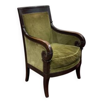 19th-century mahogany bergère
