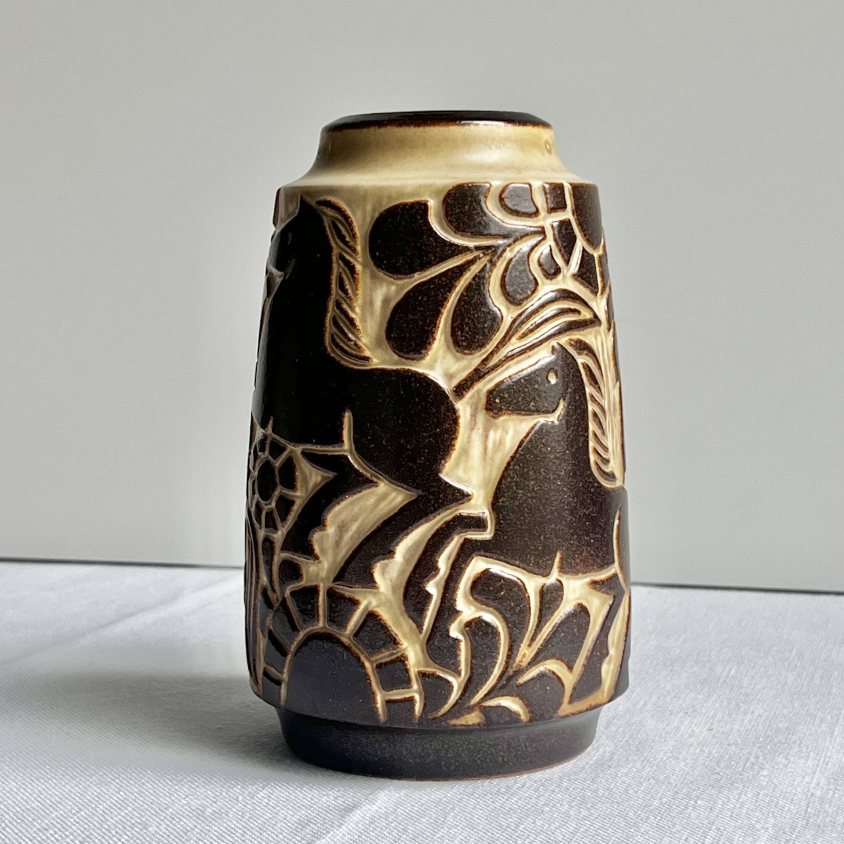 Danish Vase Brutalist Ceramic Bornholm Marianne Starck Michael Andersen