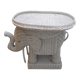 Rattan side table elephant