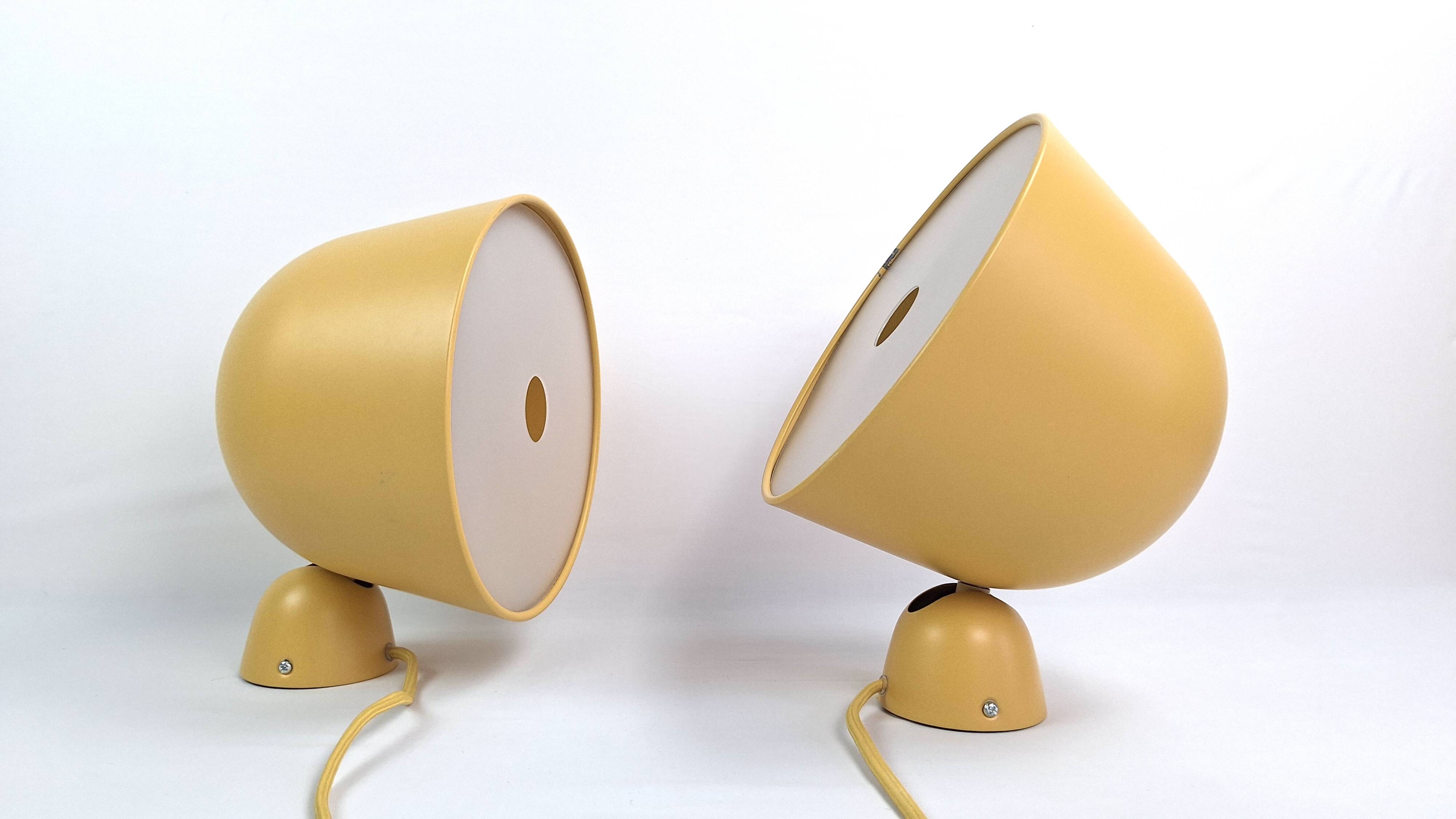 Pair of vintage space age adjustable bedside wall lights