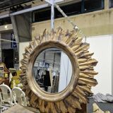 Vintage Italian sun mirror from the 1970s, diameter 1.4m.
