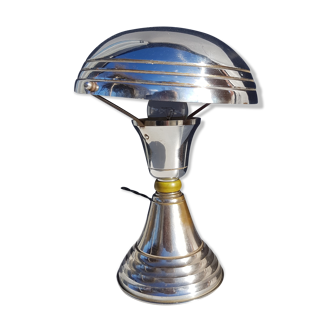 Art deco chrome brass mushroom lamp