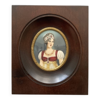 Painted miniature Empress Marie Louise
