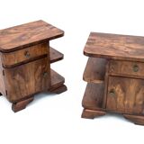 Art deco bedside tables, poland, 1950s